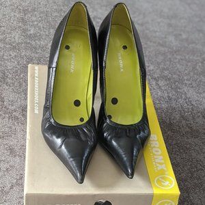BRONX Empress Leather Pointed Toe Stiletto Pumps Size 7M